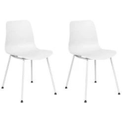 Beliani Eetkamerstoel LOOMIS - Wit Polypropyleen