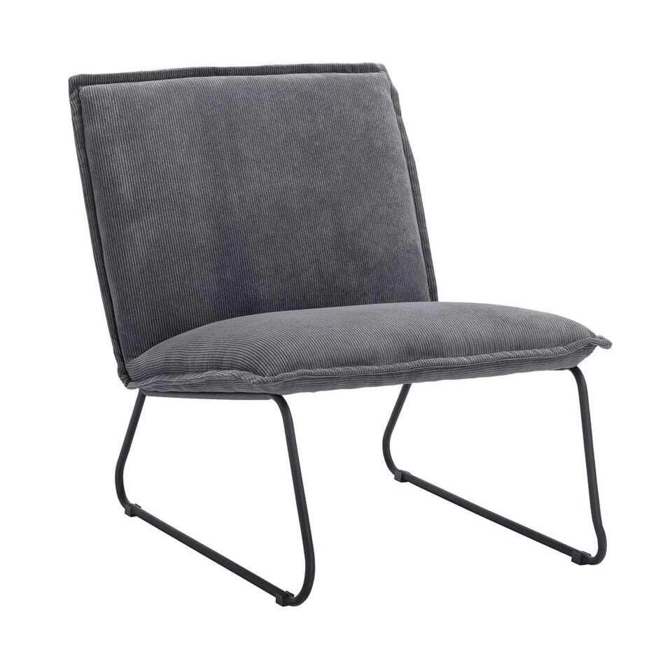 Fauteuil Cooper - Ribstof - Grijs