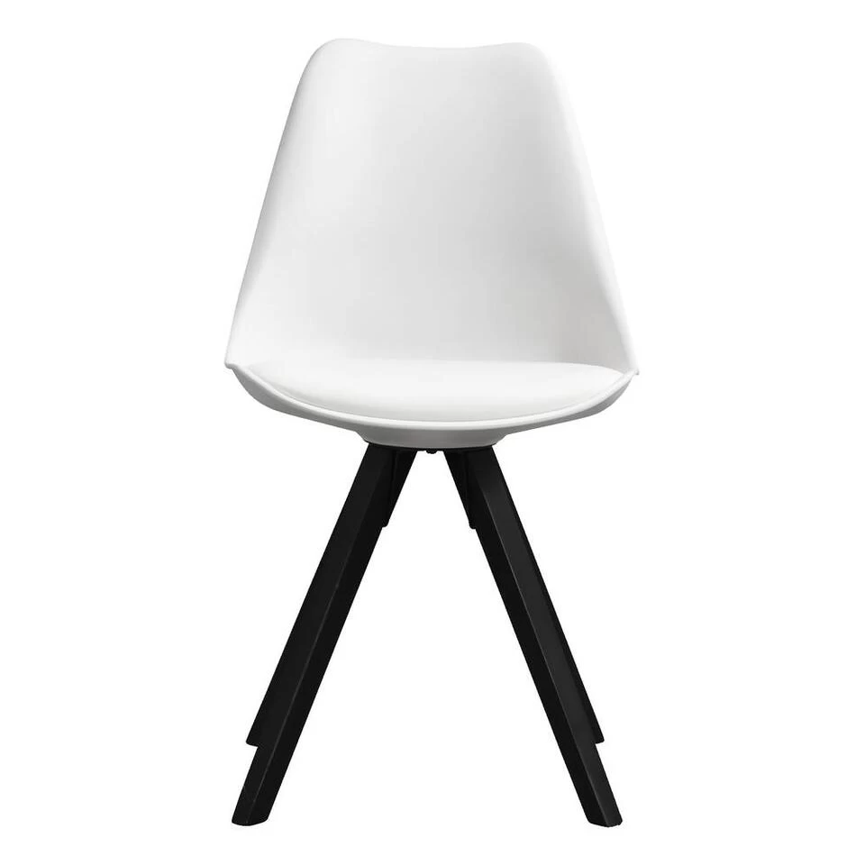 Eetkamerstoel Senja - Wit - Zwart Hout