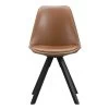 Eetkamerstoel Senja - Lederlook - Cognac - Zwart Hout