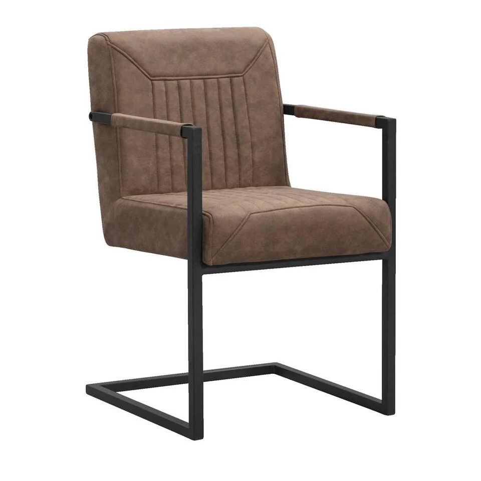 Eetkamerstoel Mats Met Armleuning - Cognac - Afbeelding 2