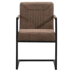 Eetkamerstoel Mats Met Armleuning - Cognac