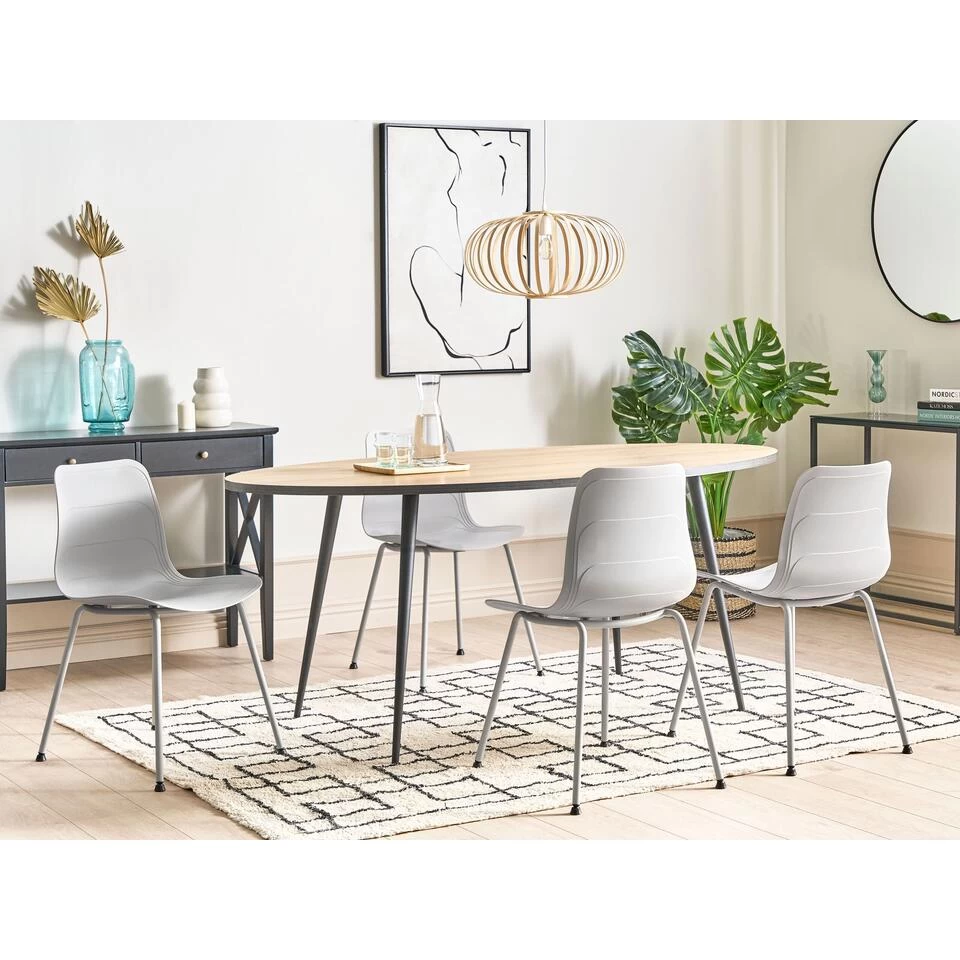 Beliani Eetkamerstoel LOOMIS - Grijs Polypropyleen - Afbeelding 2