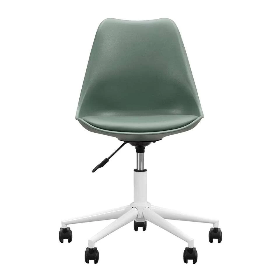 Bureaustoel Senja - Kunststof - Groen - Wit Metaal