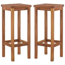 VidaXL Barkrukken 2 St Massief Acaciahout