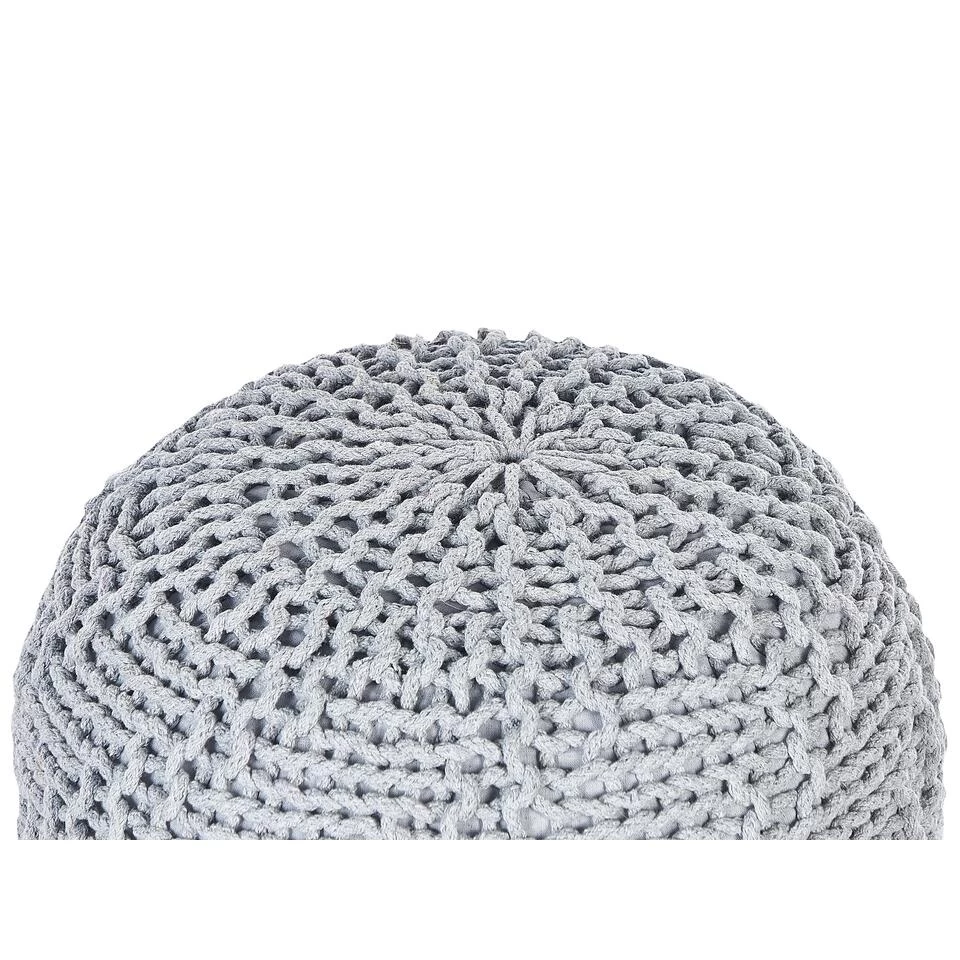 Beliani Poef PRIENE - Grijs Katoen - Afbeelding 4