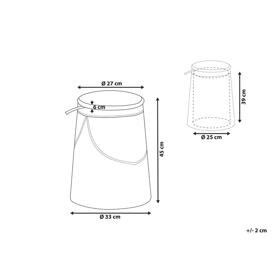 Beliani Poef APACHE - Beige Kunstlinnen - Afbeelding 3