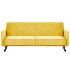 Beliani Driezitsbank - SENJA Geel Fluweel