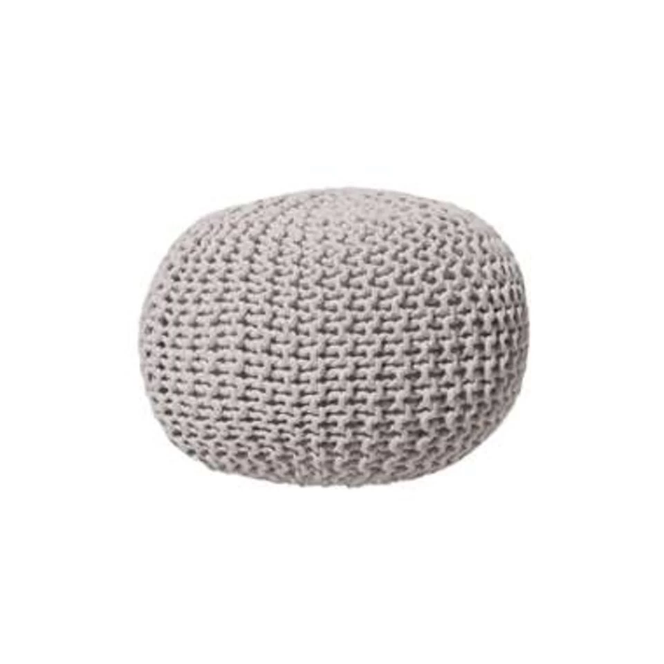 Beliani Poef CONRAD - Grijs Katoen