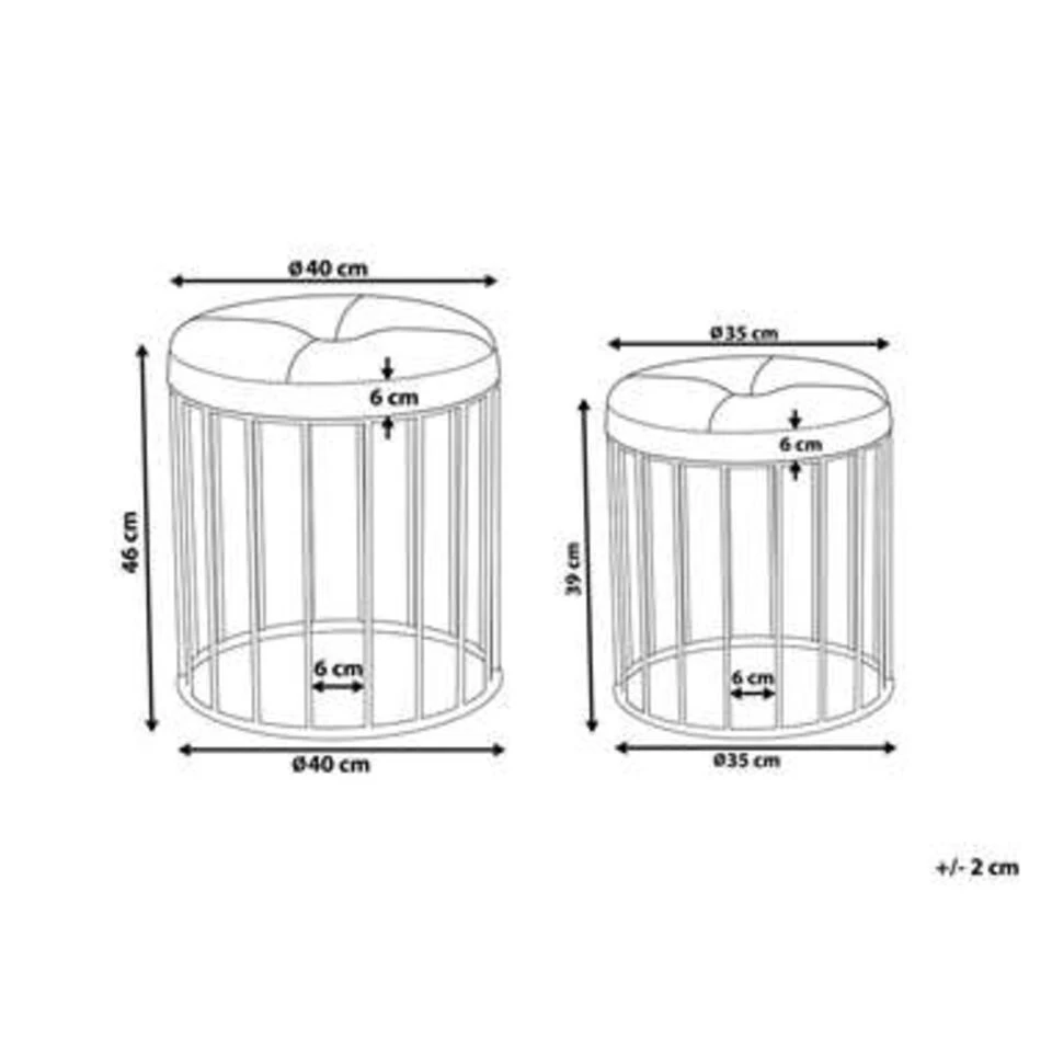 Beliani Hocker LUBBOCK - Blauw Fluweel - Afbeelding 3