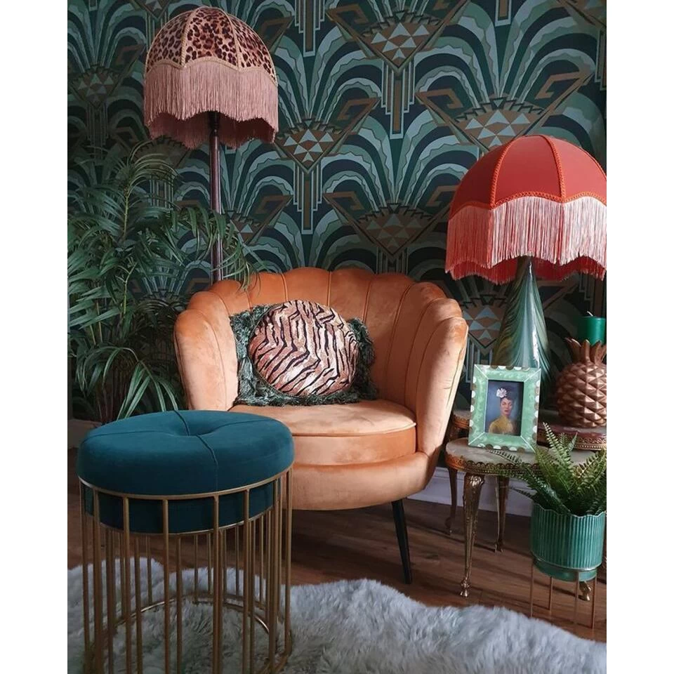 Beliani Hocker LUBBOCK - Blauw Fluweel - Afbeelding 4