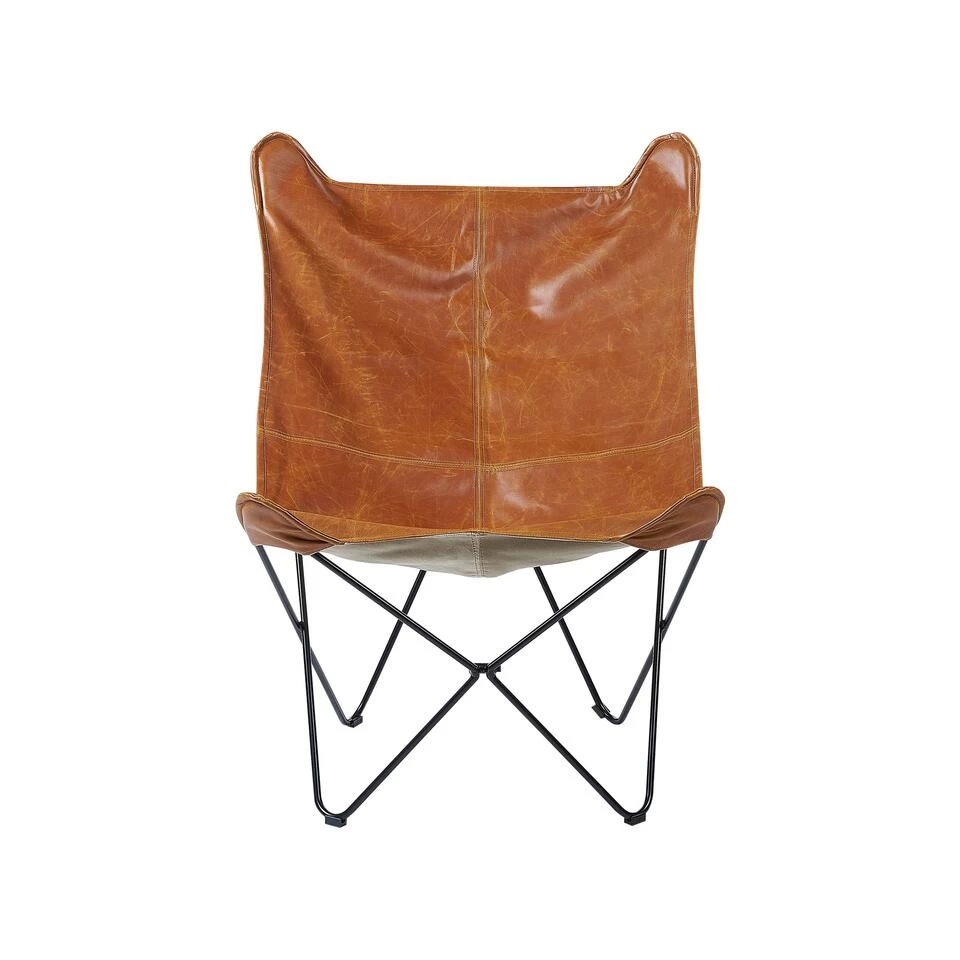 Beliani Fauteuil NYBRO - Bruin Kunstleer - Afbeelding 4