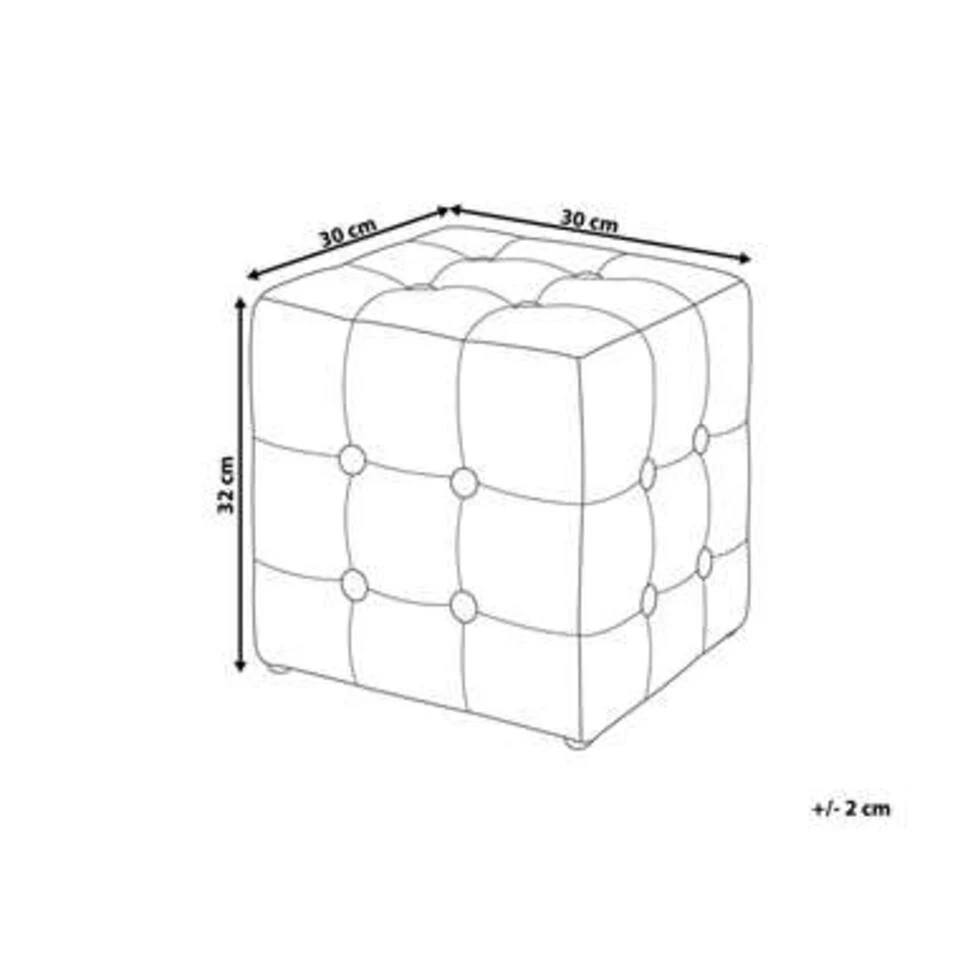 Beliani Poef WISCONSIN - Grijs Fluweel - Afbeelding 3