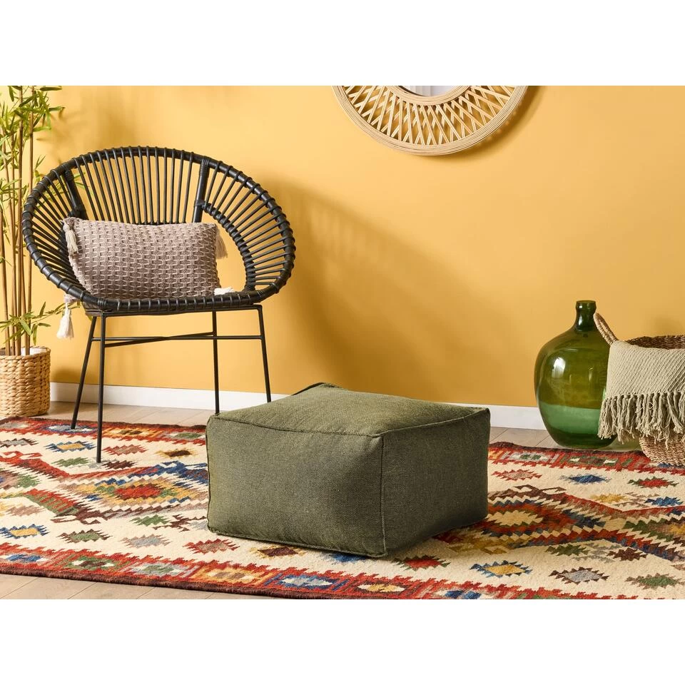 Beliani Poef MUKKI - Groen Polyester - Afbeelding 2