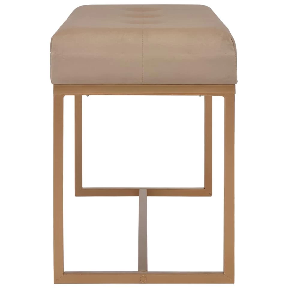 VidaXL Bankje 80 Cm Fluweel Beige - Afbeelding 3