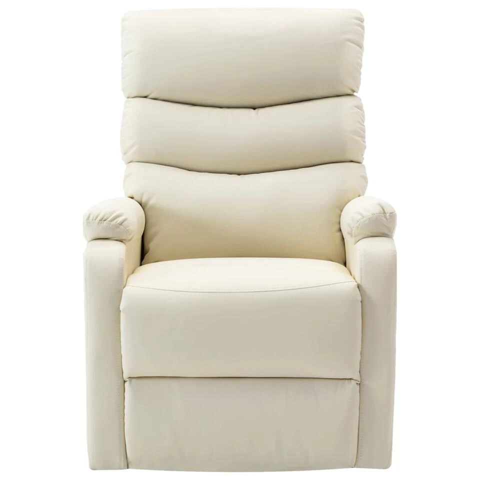 VidaXL Sta-op-stoel Kunstleer Crèmewit - Afbeelding 4