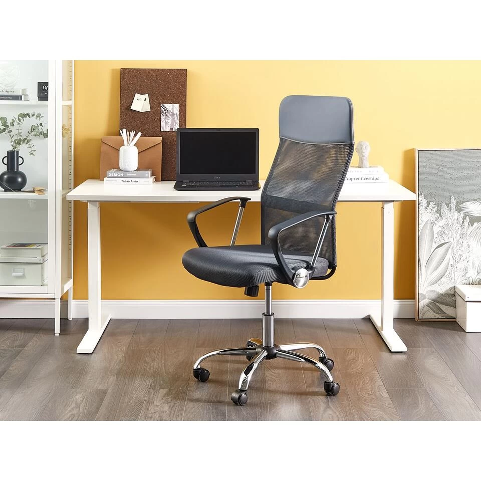 Beliani Bureaustoel DESIGN - Grijs Mesh - Afbeelding 2