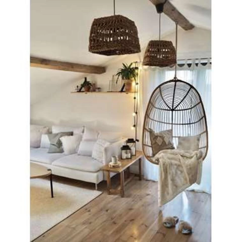 Beliani Hangstoel CASOLI - Beige Pe Rotan - Afbeelding 4