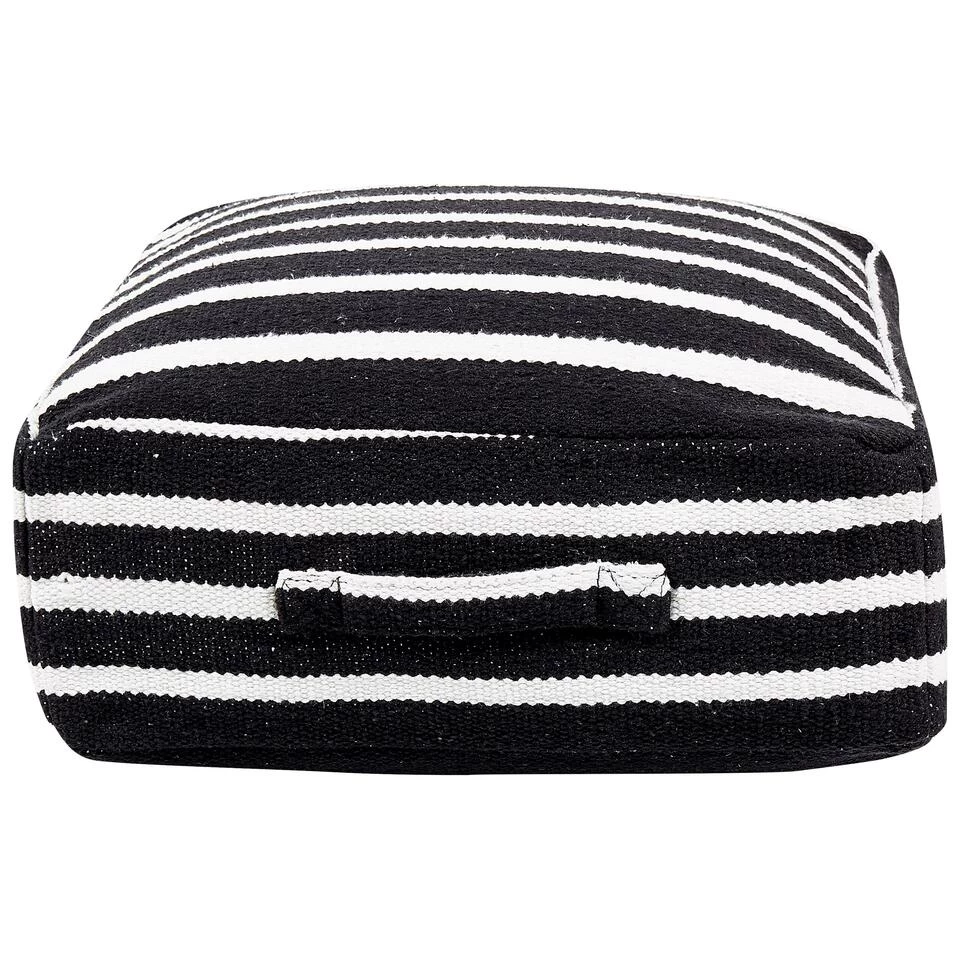 Beliani Poef SETTAT - Zwart Katoen - Afbeelding 4