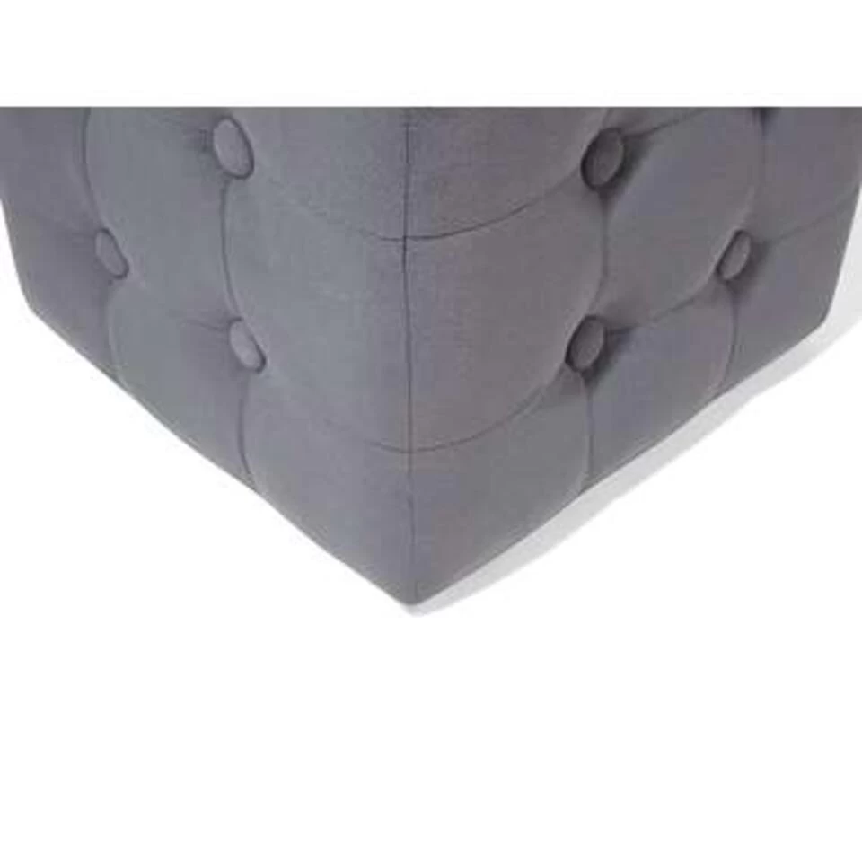 Beliani Poef WISCONSIN - Grijs Fluweel - Afbeelding 4