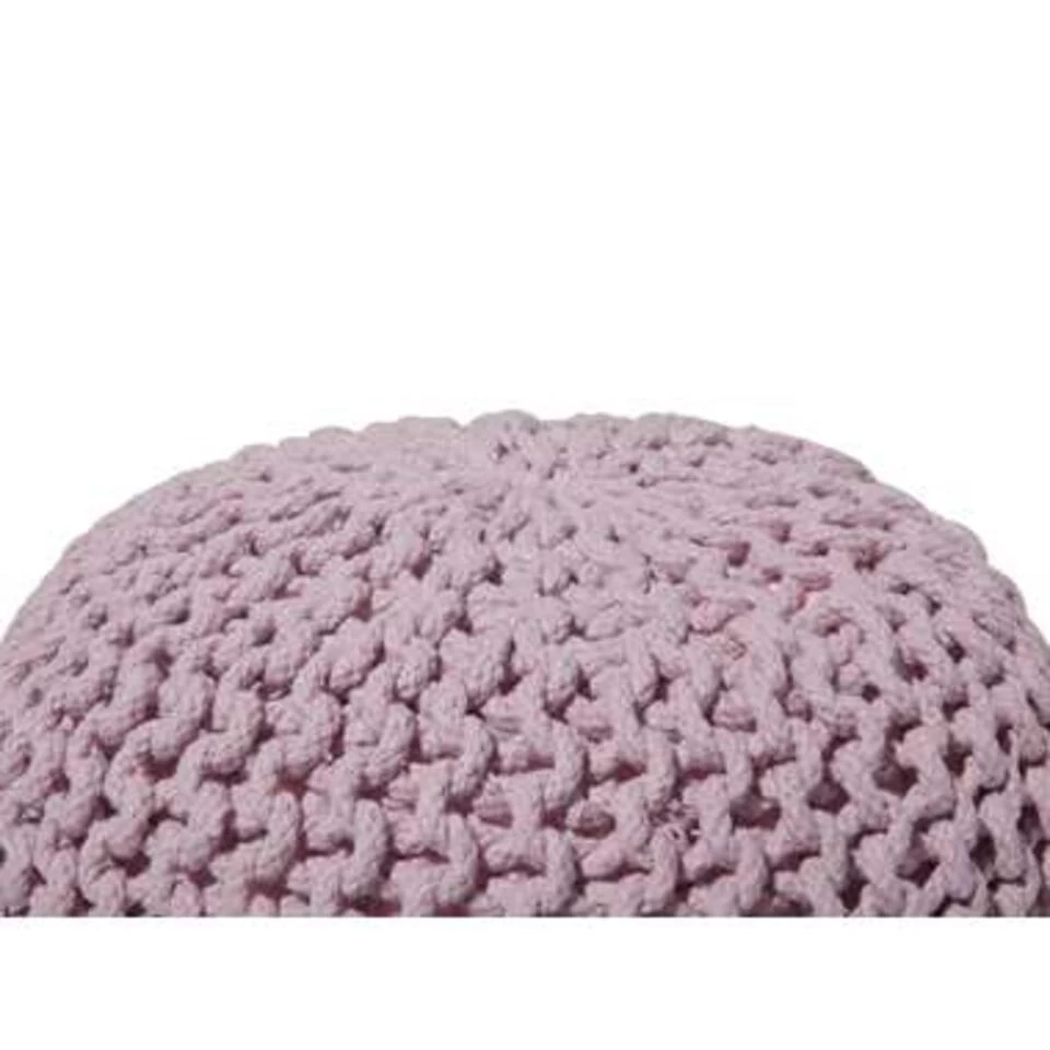 Beliani Poef CONRAD - Roze Katoen - Afbeelding 2