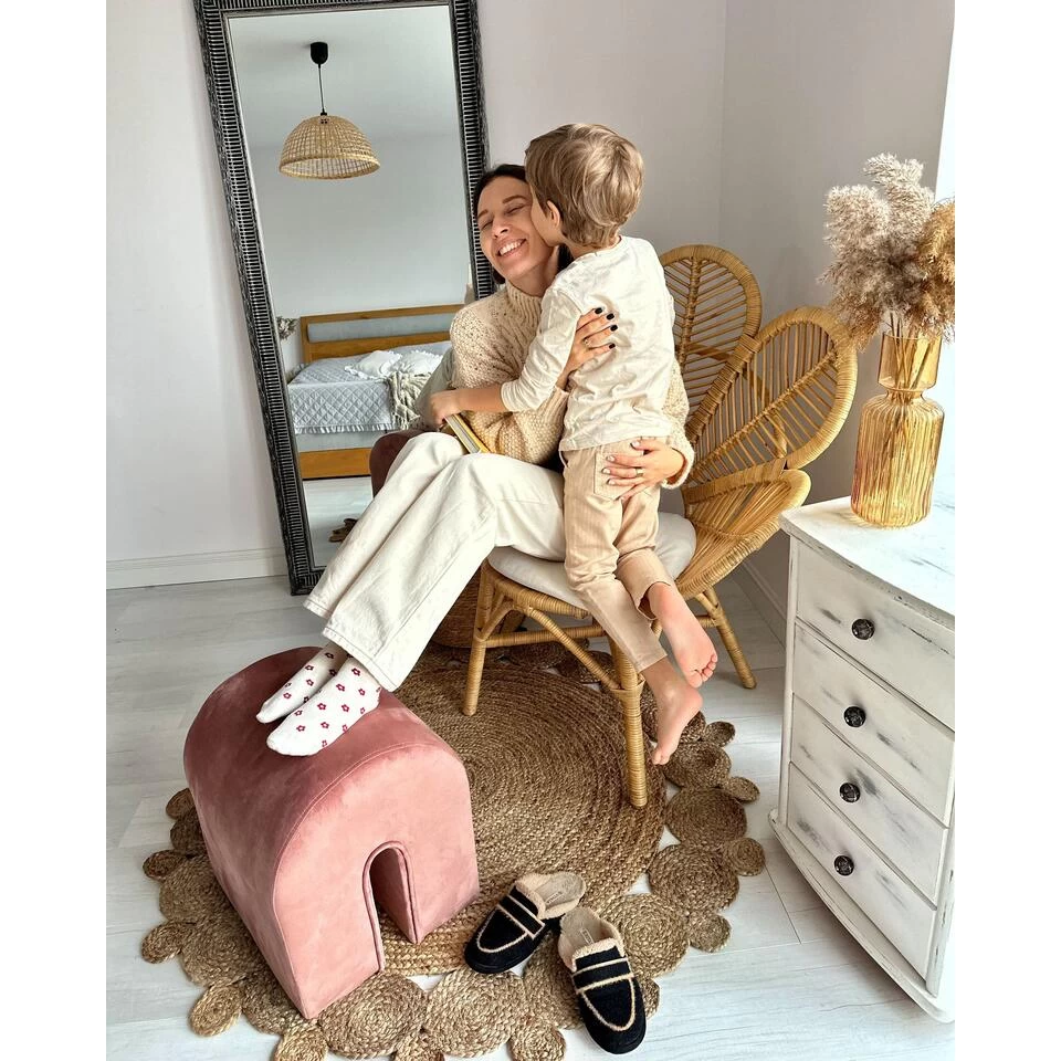 Beliani Poef MODOC - Roze Fluweel - Afbeelding 2