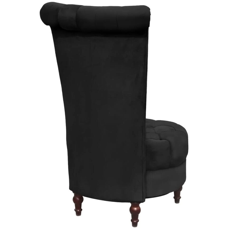 VidaXL Fauteuil Hoge Rugleuning Stof Zwart - Afbeelding 4