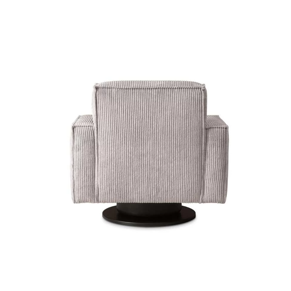 Draaifauteuil Stuttgart Met Armleuning - Ribcord - Lichtgrijs - Afbeelding 4