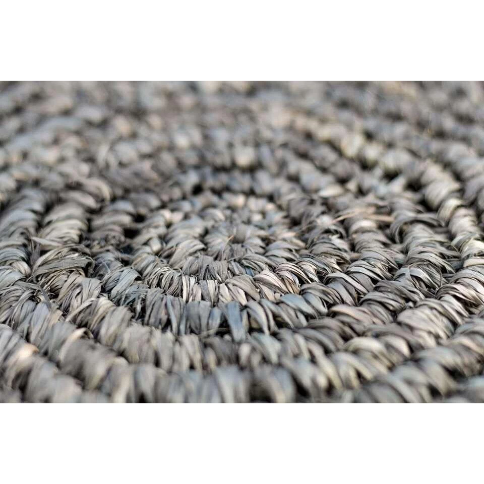 HSM Collection Poef Malibu - Zwart/naturel - 40 Cm - Afbeelding 3