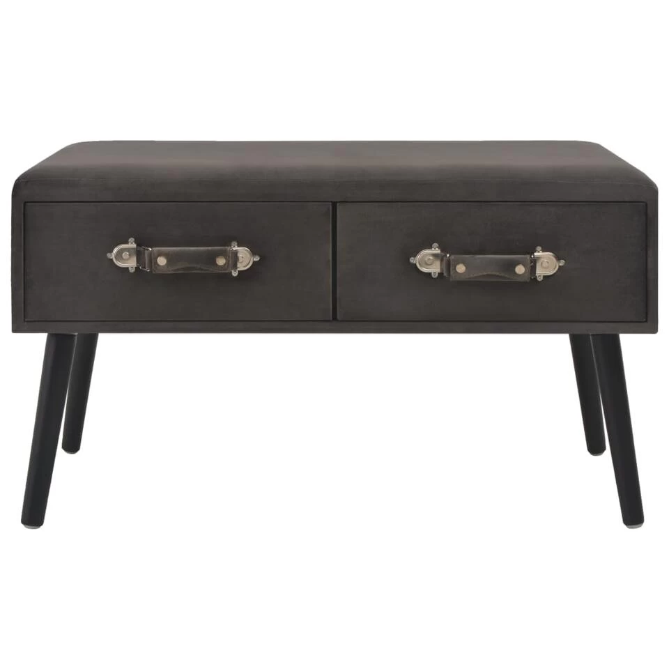 VidaXL Bank Met Lades 80 Cm Fluweel Grijs - Afbeelding 3