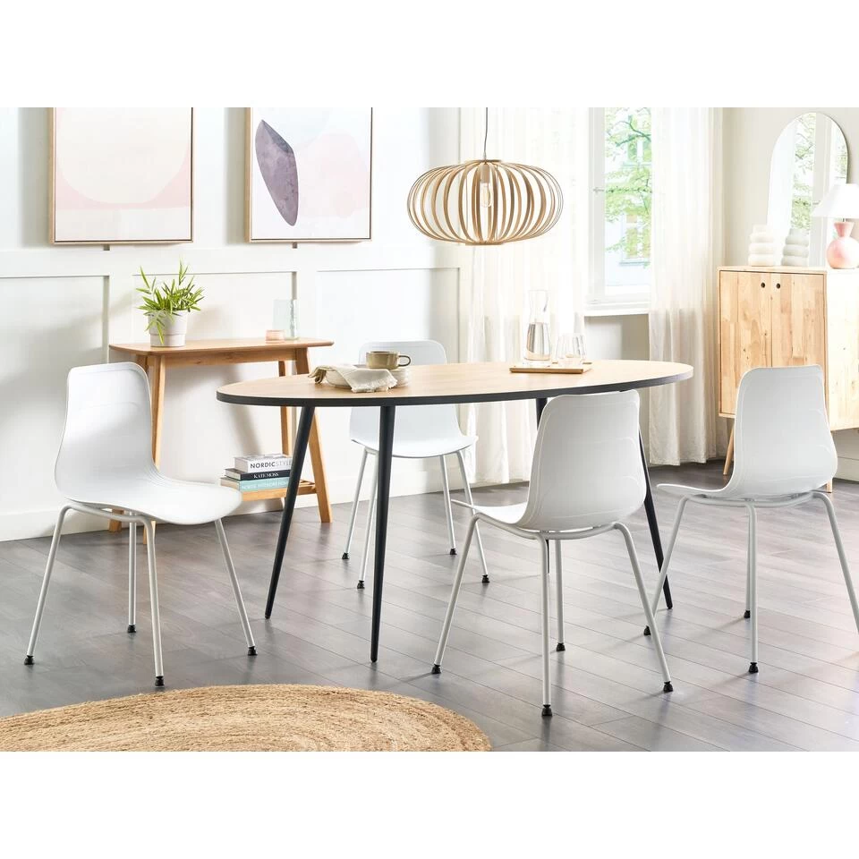 Beliani Eetkamerstoel LOOMIS - Wit Polypropyleen - Afbeelding 2