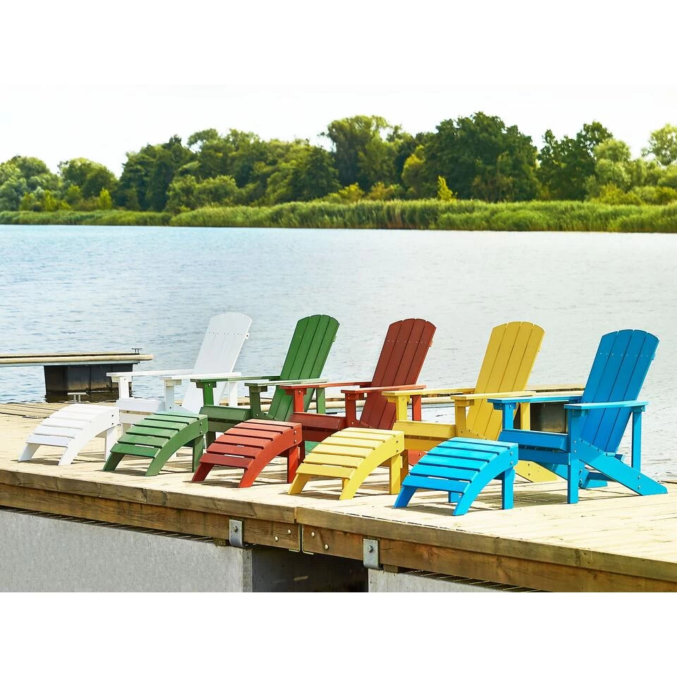 Beliani Tuinstoel ADIRONDACK - Rood Kunsthout - Afbeelding 2