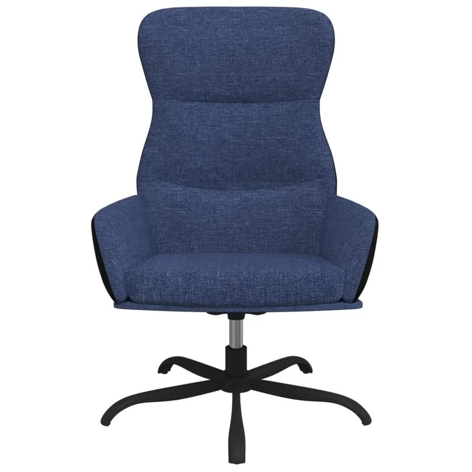 VidaXL Relaxstoel Met Voetensteun Stof Blauw - Afbeelding 4