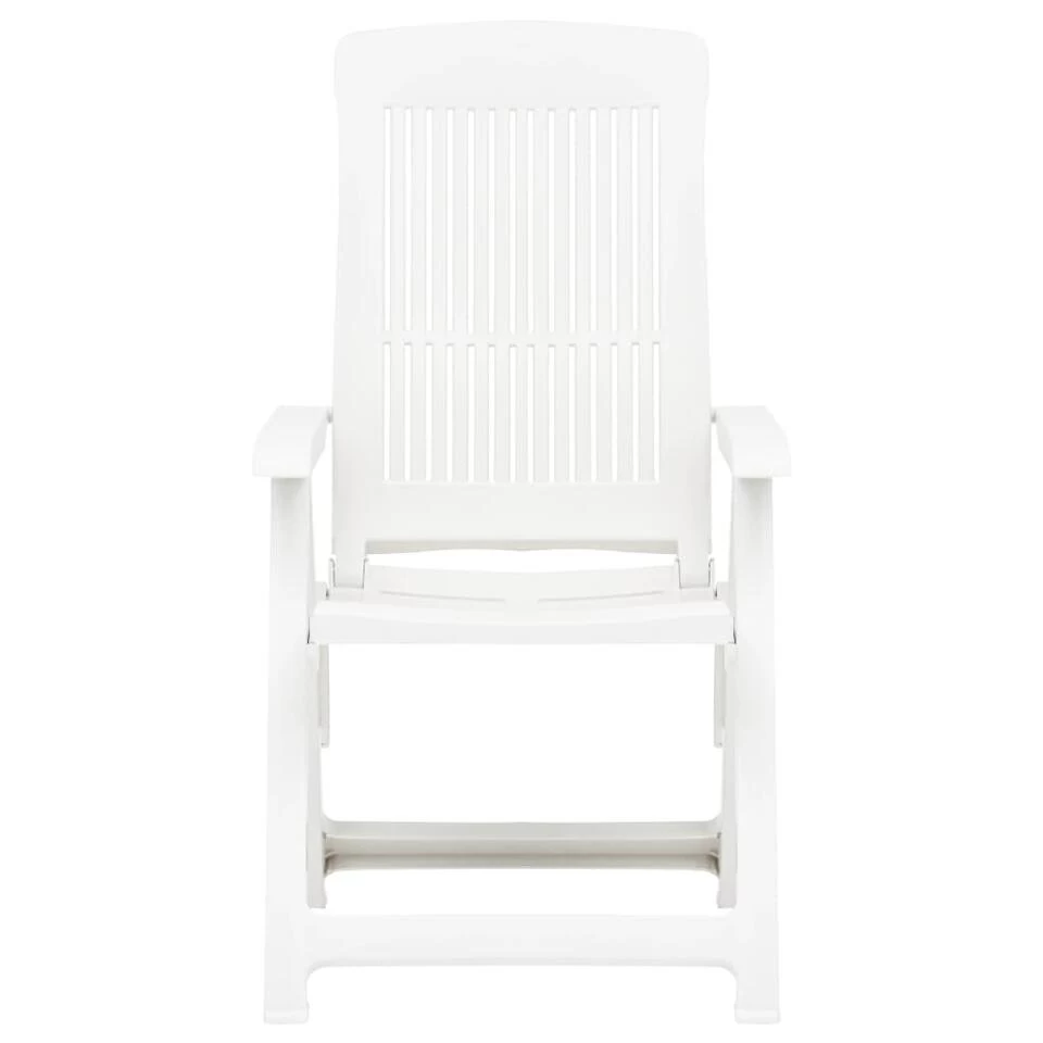 VidaXL Tuinstoelen 2 St Verstelbaar Kunststof Wit - Afbeelding 2