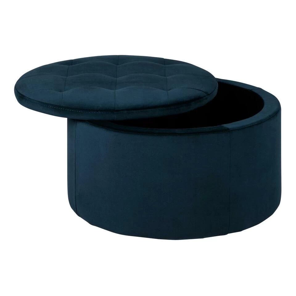 Sohome Poef Takeesha - Velvet - Blauw - Afbeelding 2