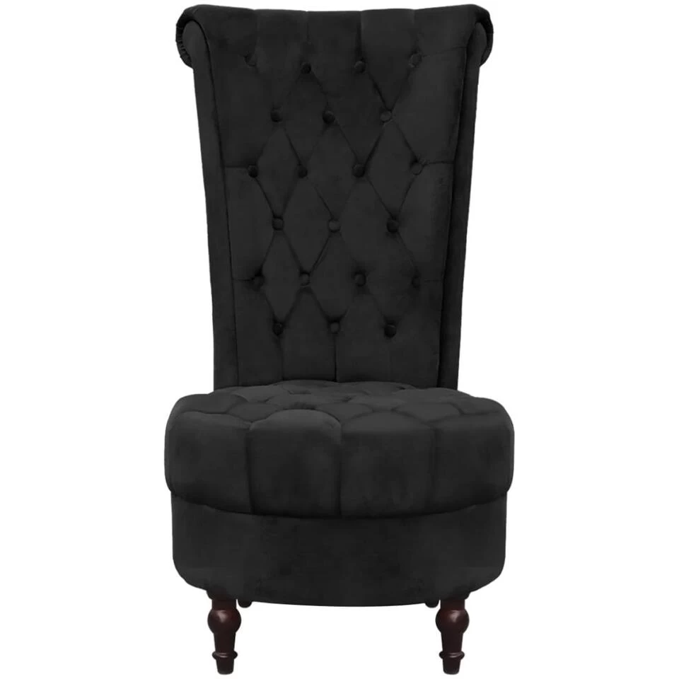 VidaXL Fauteuil Hoge Rugleuning Stof Zwart - Afbeelding 2