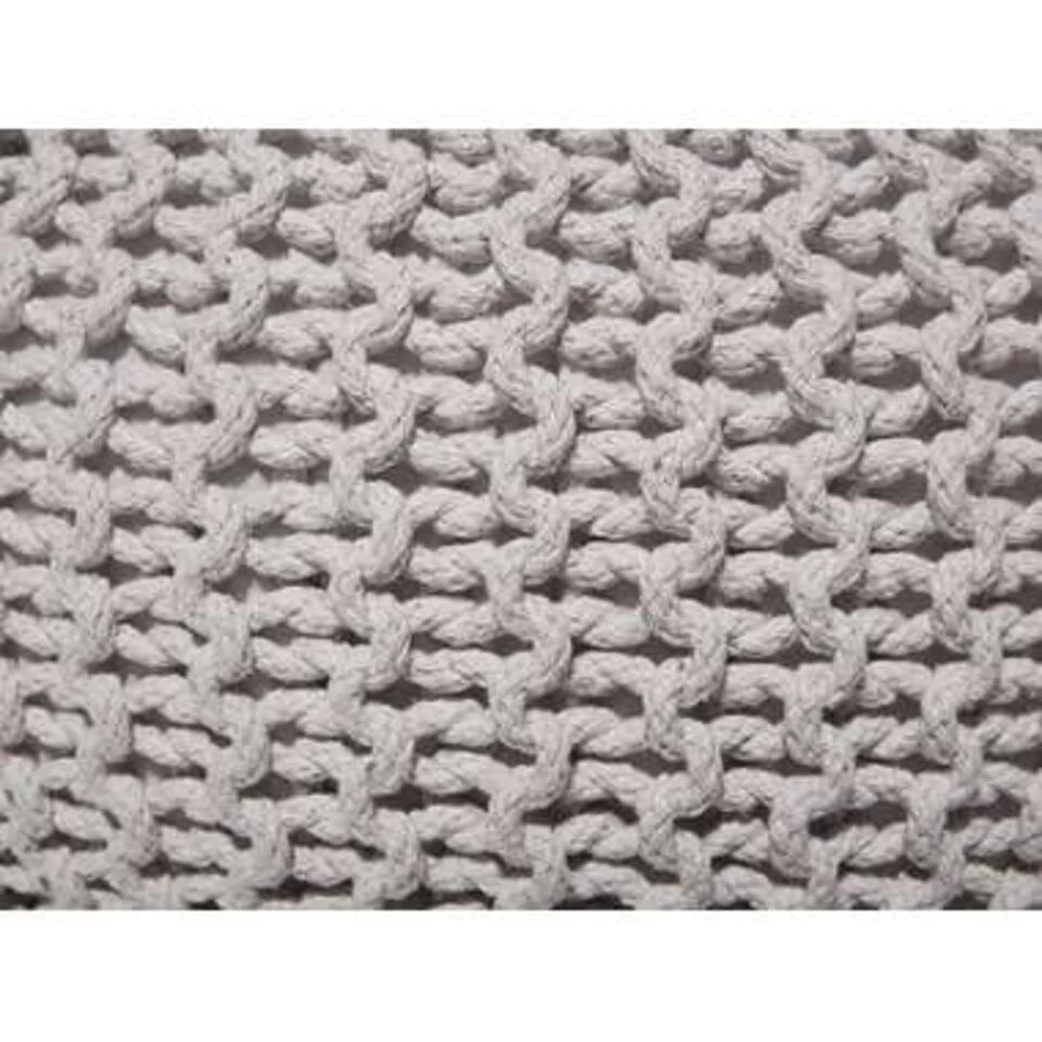 Beliani Poef CONRAD - Grijs Katoen - Afbeelding 3