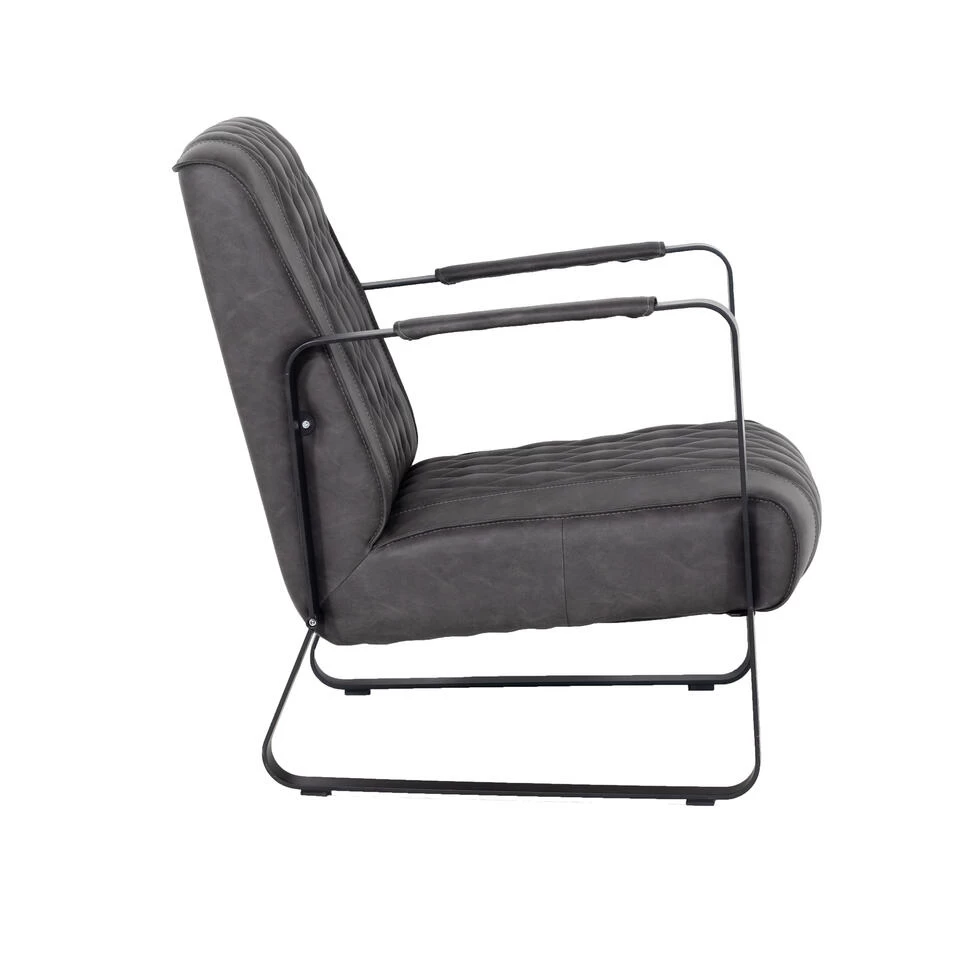 Giga Meubel Fauteuil Antraciet - PU-Leer - 62x80x82cm - Iwan - Afbeelding 2