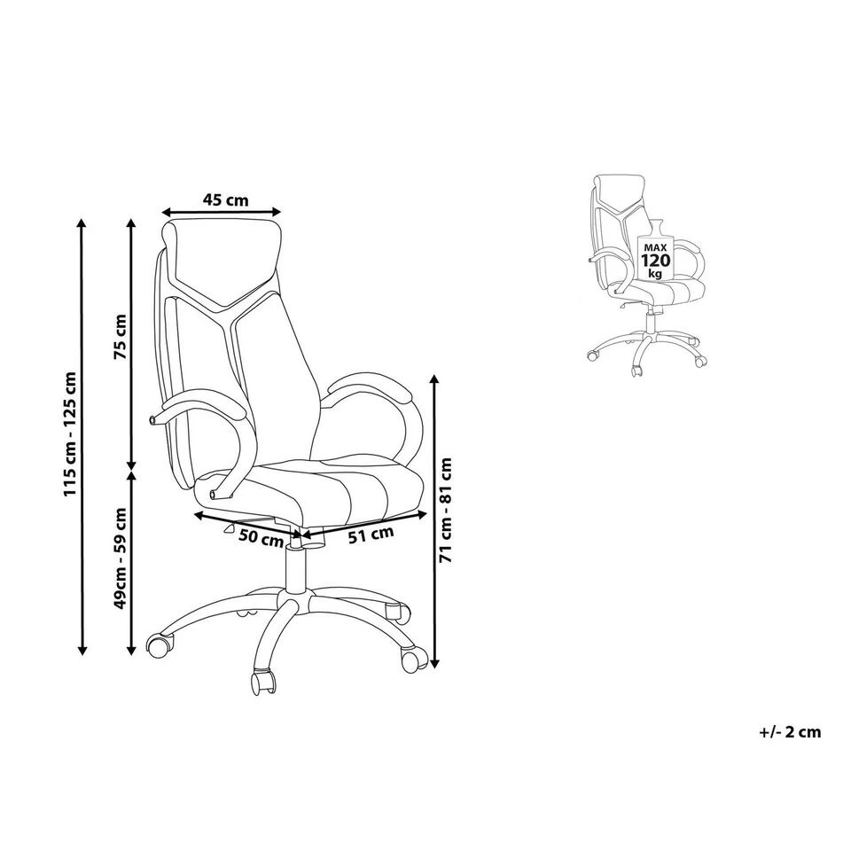 Beliani Bureaustoel FORMULA - Zwart Kunstleer - Afbeelding 3