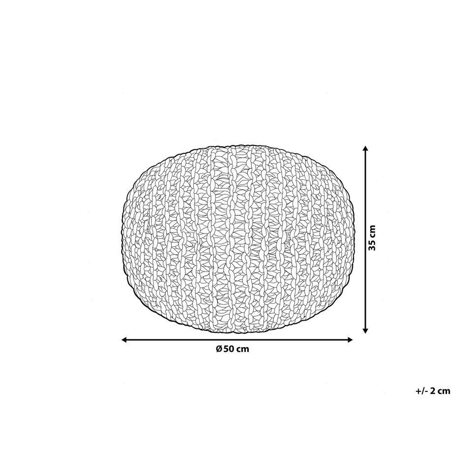 Beliani Poef PRIENE - Grijs Katoen - Afbeelding 3