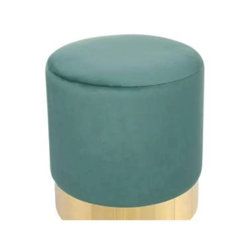 Beliani Poef SOPHIA - Groen Fluweel - Afbeelding 3