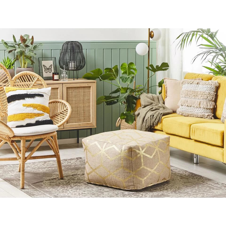 Beliani Poef MAMALA - Beige Jute - Afbeelding 2