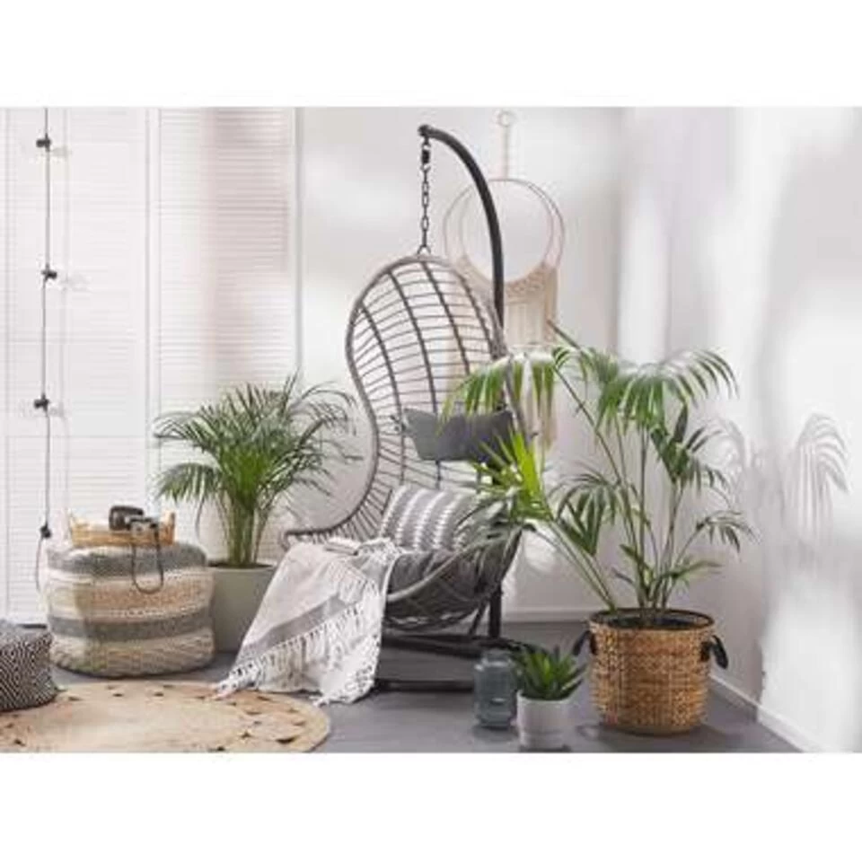 Beliani Hangstoel PINETO - Grijs Pe Rotan - Afbeelding 3