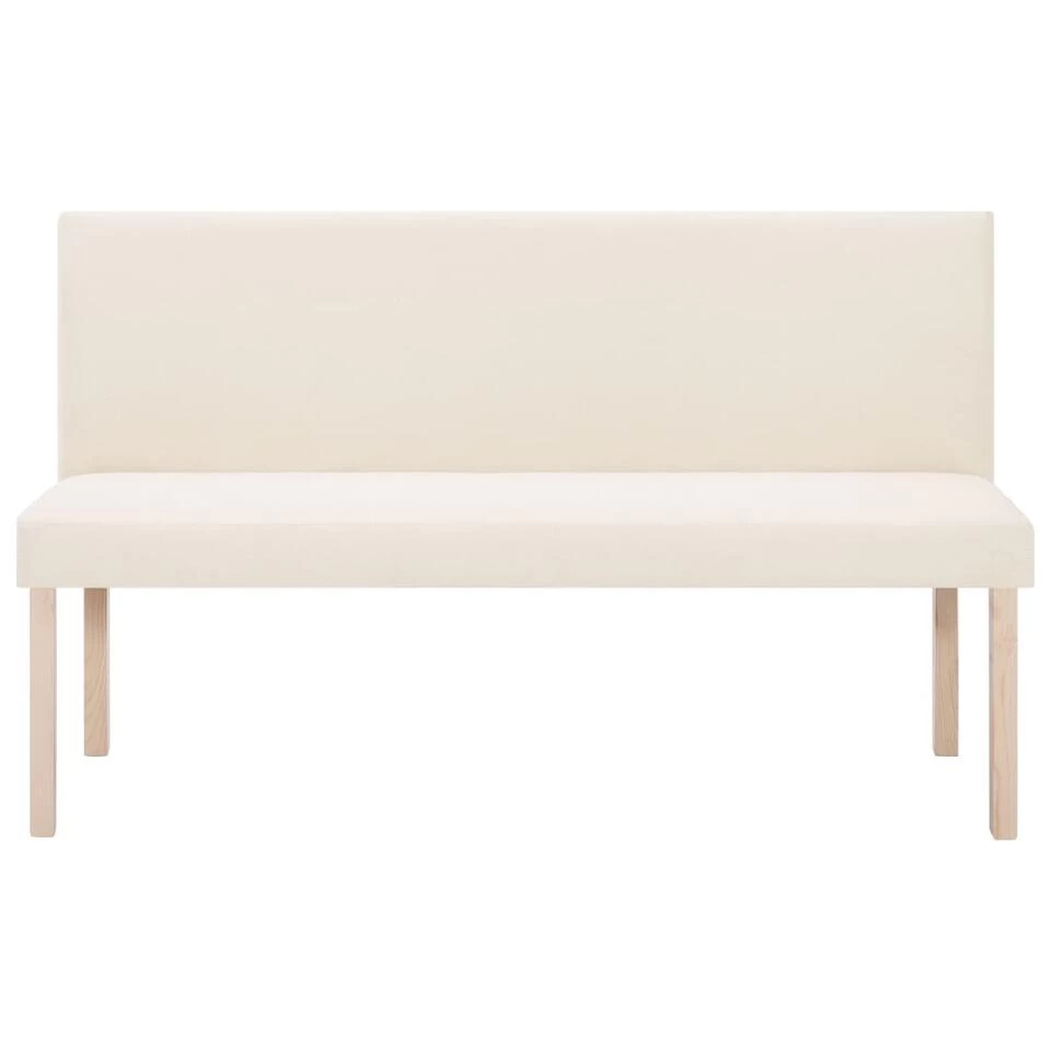 VidaXL Bankje 139,5 Cm Polyester Crème - Afbeelding 3