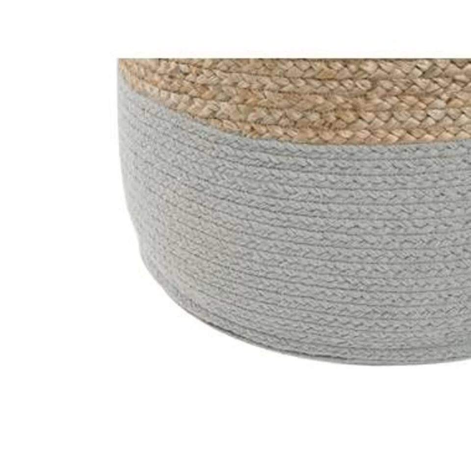 Beliani Poef DALAMA - Beige Katoen, Jute - Afbeelding 4