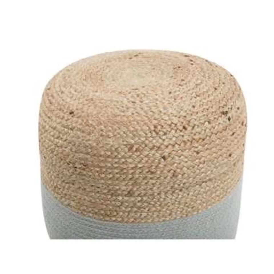 Beliani Poef DALAMA - Beige Katoen, Jute - Afbeelding 3