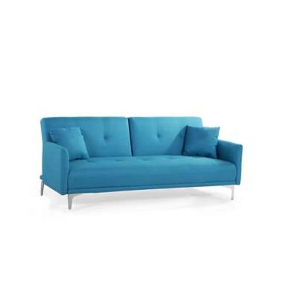 Beliani Driezitsbank - LUCAN Blauw Polyester - Afbeelding 4