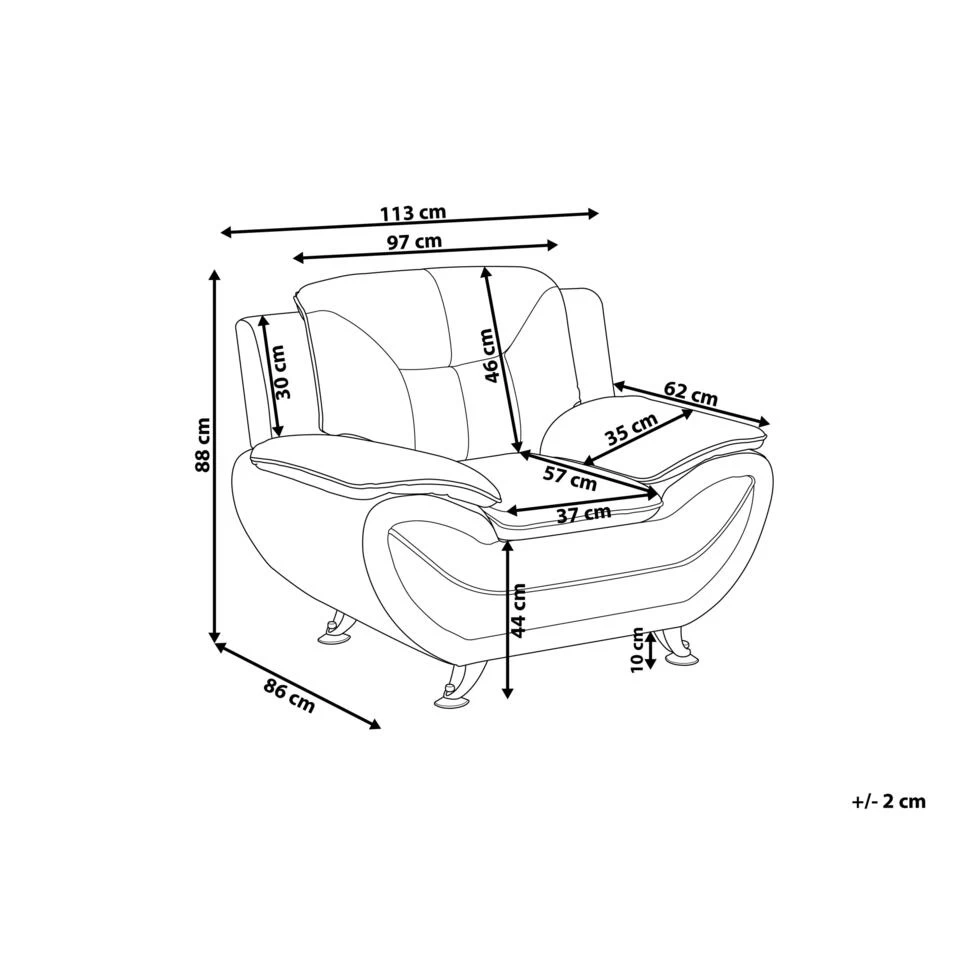 Beliani Fauteuil LEIRA - Grijs Kunstleer - Afbeelding 3