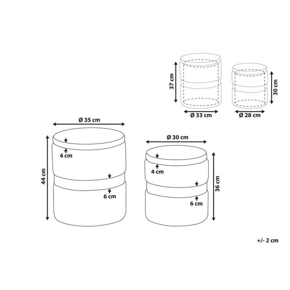 Beliani Poef DORIS - Grijs Fluweel - Afbeelding 3