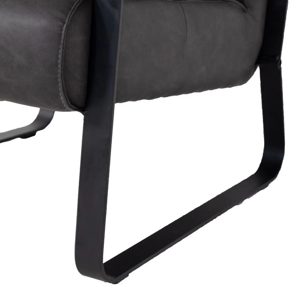 Giga Meubel Fauteuil Antraciet - PU-Leer - 62x80x82cm - Iwan - Afbeelding 3